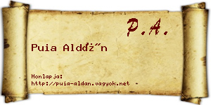 Puia Aldán névjegykártya